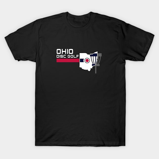 Ohio Disc Golf - Disc Line Dark T-Shirt by grahamwilliams